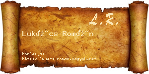 Lukács Román névjegykártya