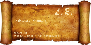 Lukács Román névjegykártya